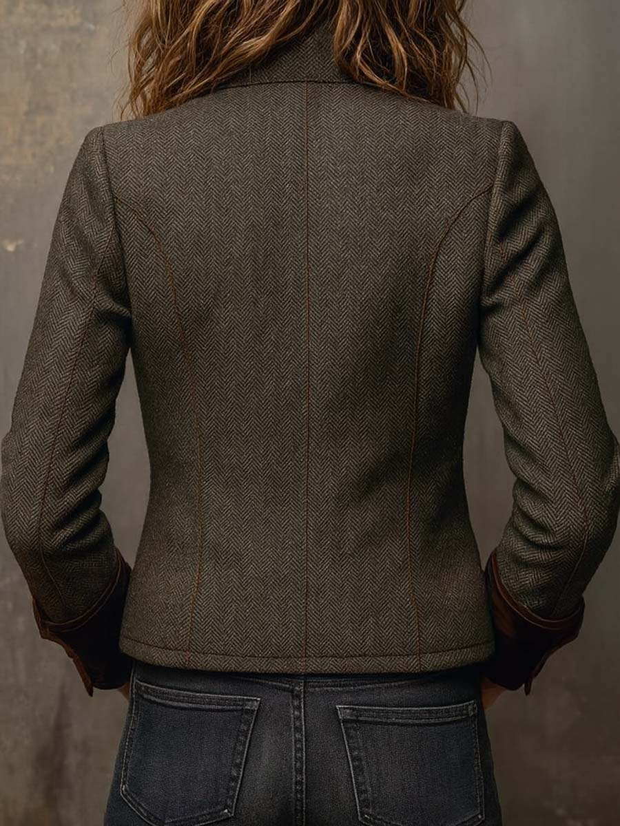 Honorine Vintage Herringbone Blazer