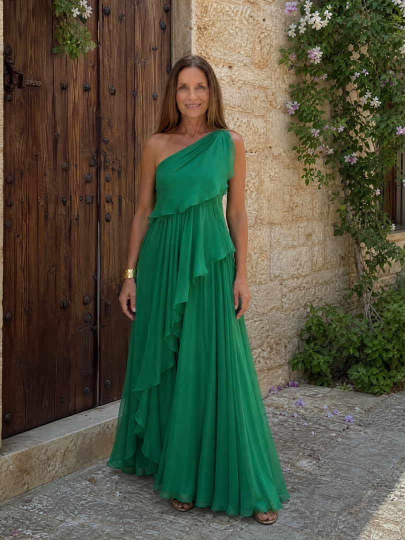 Talia Cascading Ruffle Maxi Dress