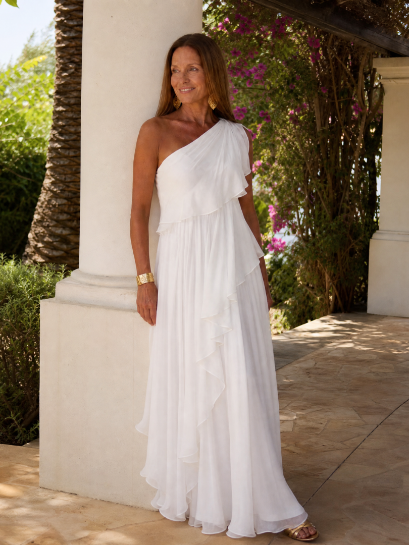 Talia Cascading Ruffle Maxi Dress