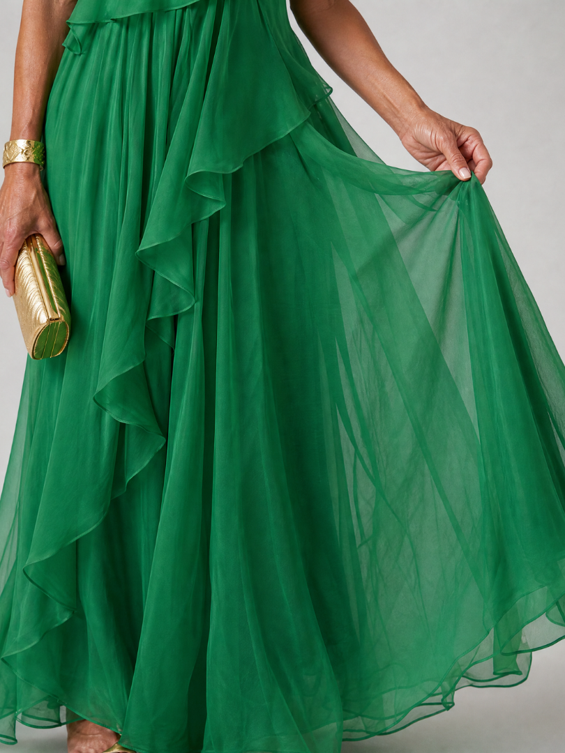 Talia Cascading Ruffle Maxi Dress