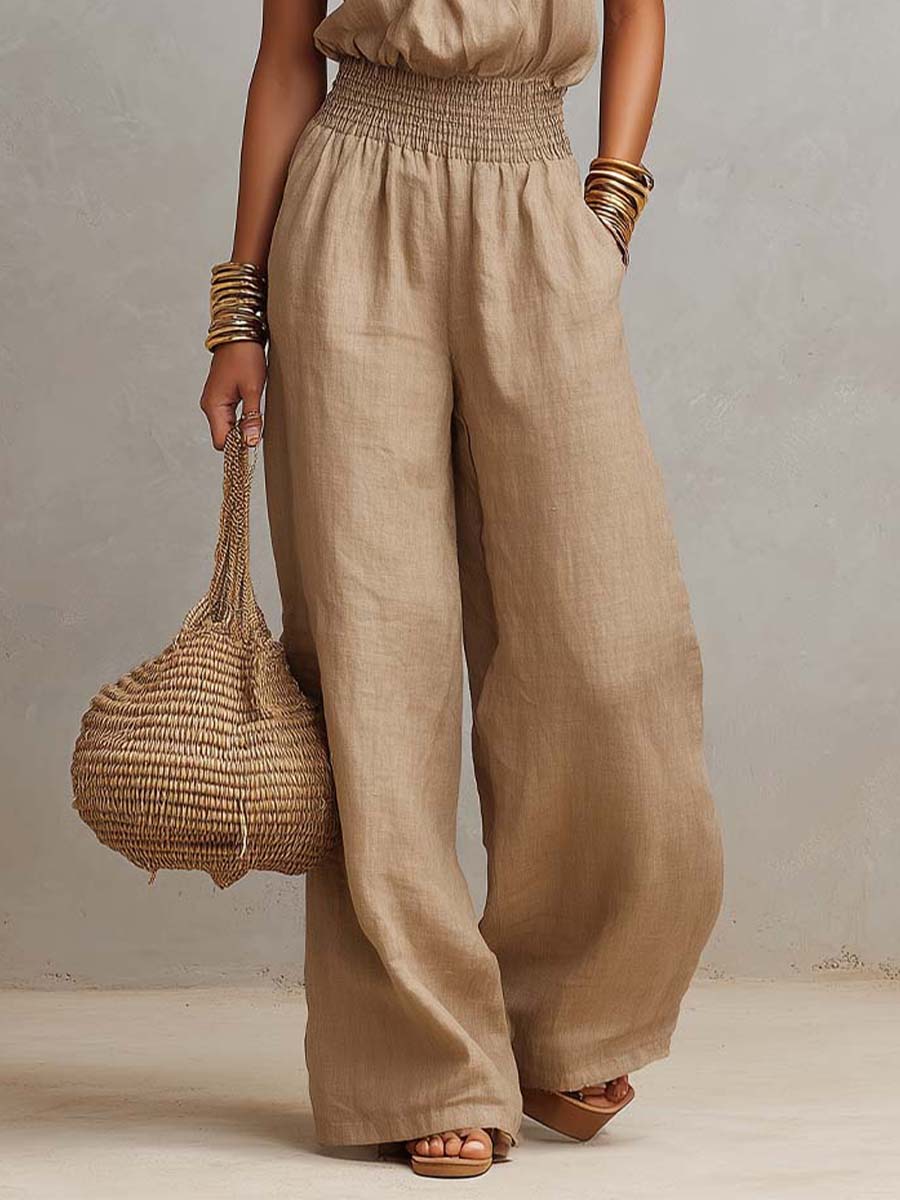 Valeria Halter-Neck Wide-Leg Jumpsuit