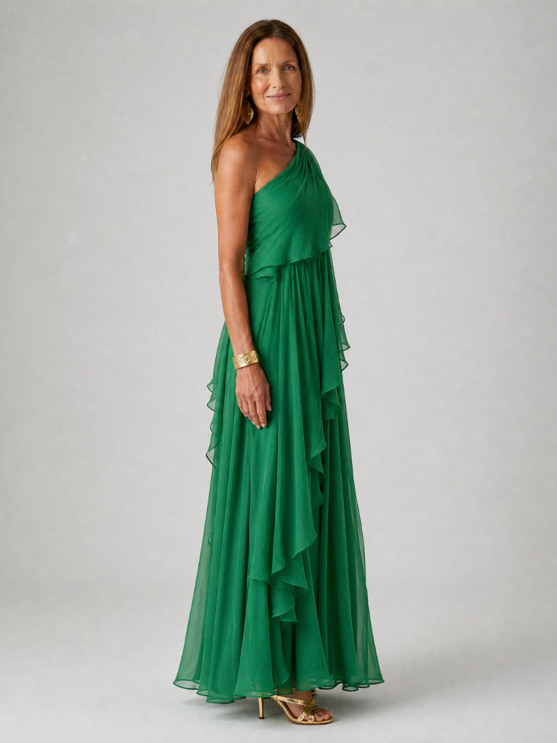 Talia Cascading Ruffle Maxi Dress