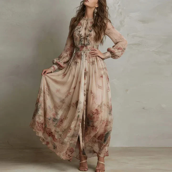 Amelie Vintage Floral Maxi Dress