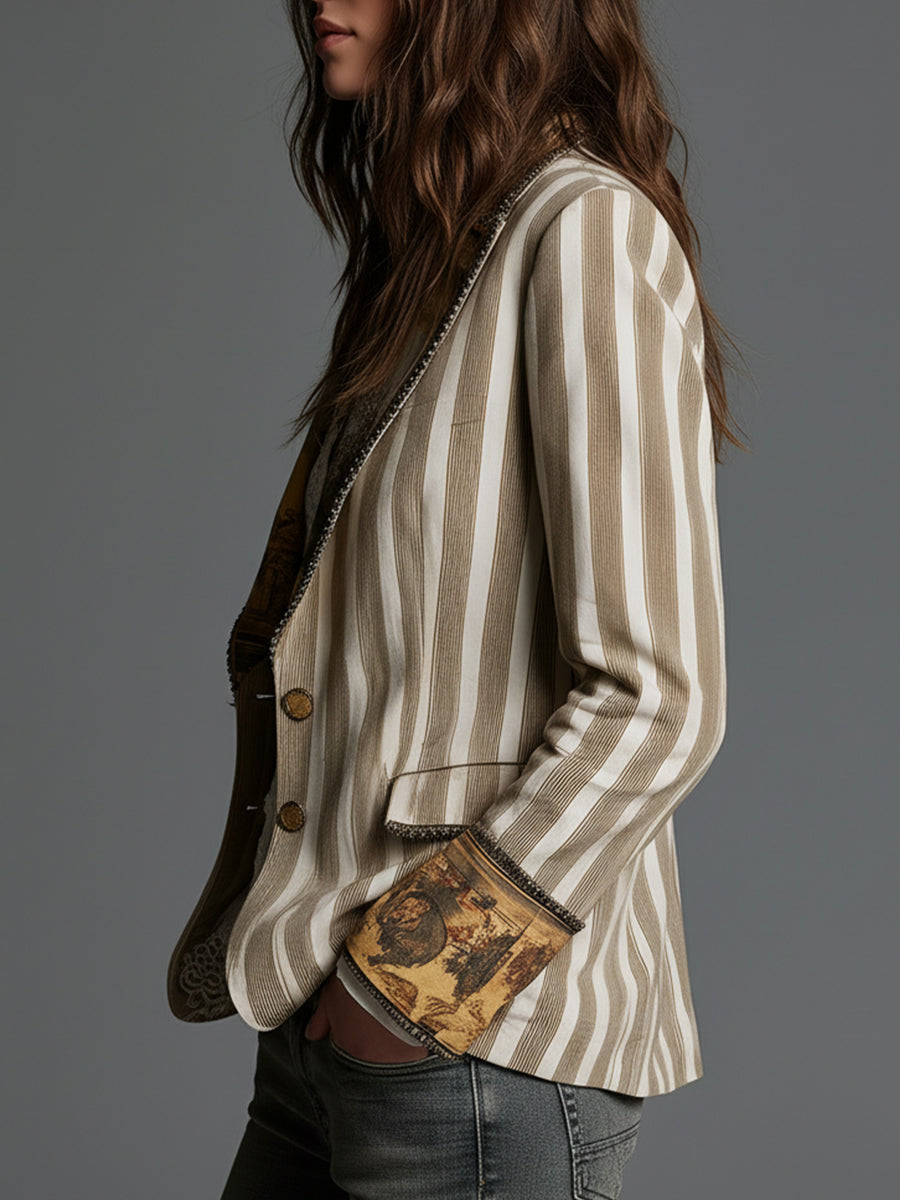 Suzanne Boho Striped Blazer