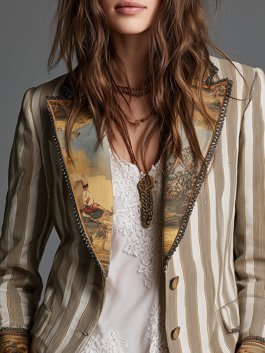 Suzanne Boho Striped Blazer