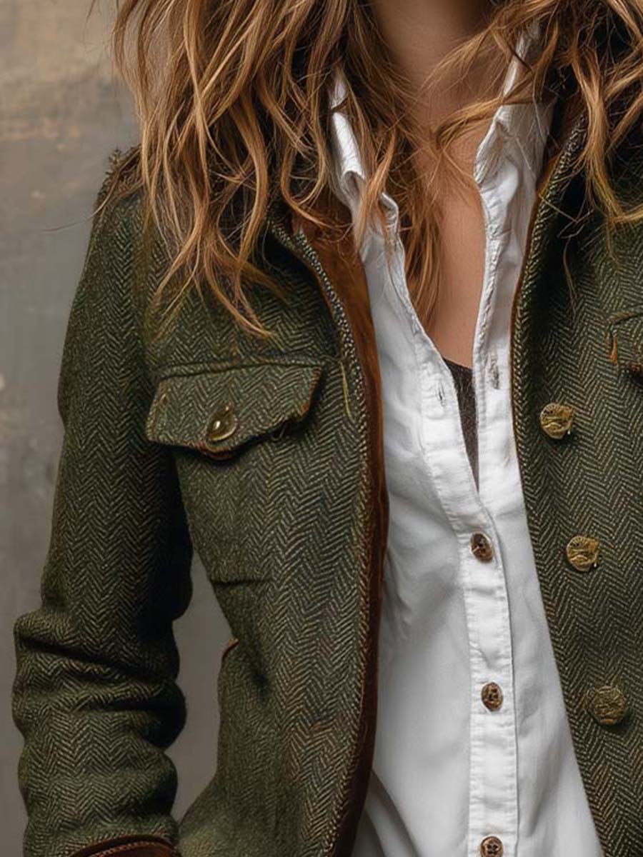 Honorine Vintage Herringbone Blazer
