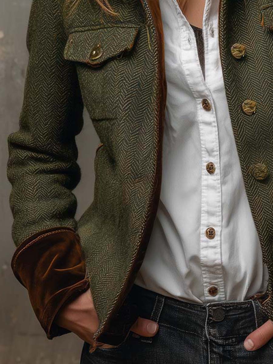 Honorine Vintage Herringbone Blazer