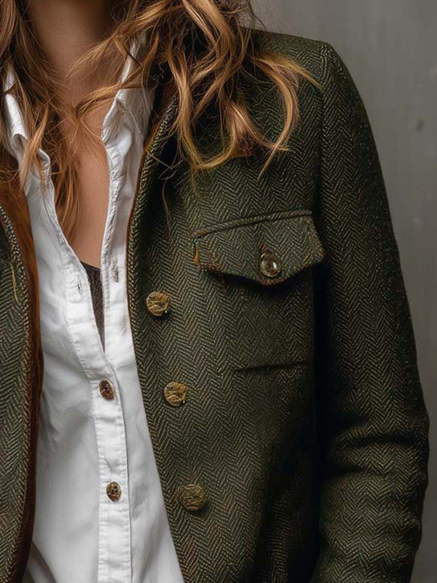 Honorine Vintage Herringbone Blazer