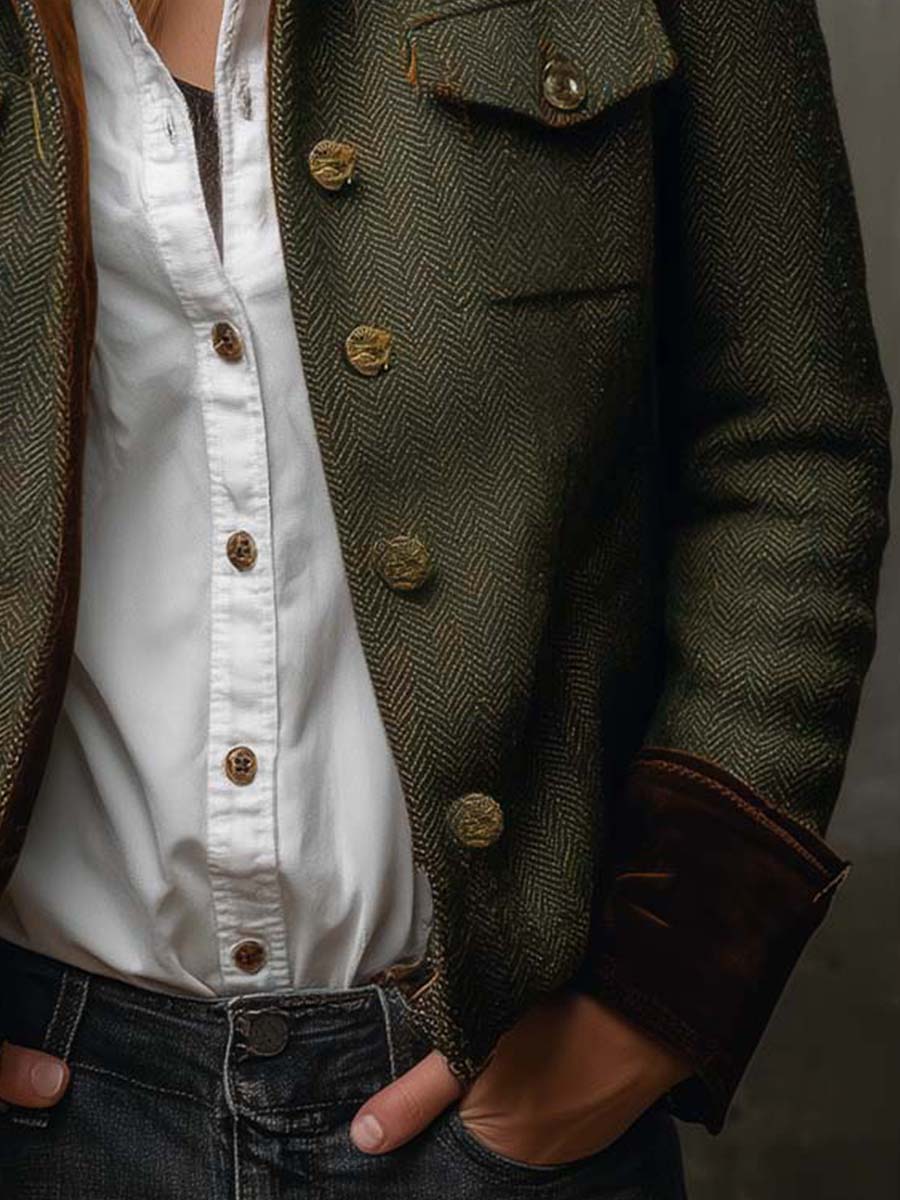 Honorine Vintage Herringbone Blazer
