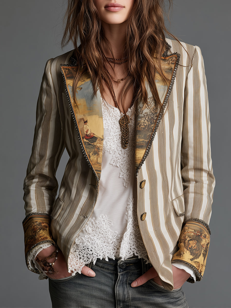 Suzanne Boho Striped Blazer