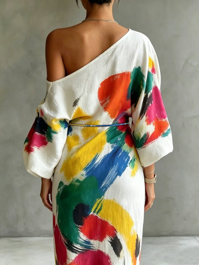 Davina Abstract Print Maxi Dress