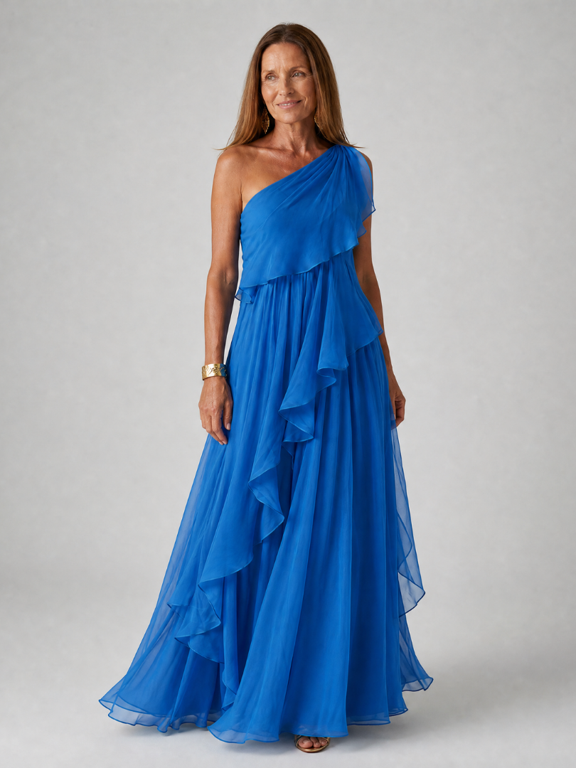 Talia Cascading Ruffle Maxi Dress