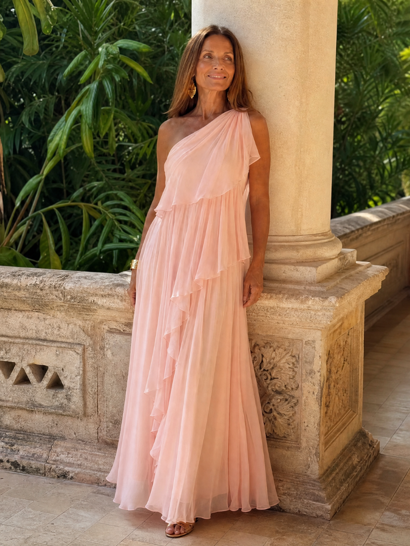 Talia Cascading Ruffle Maxi Dress