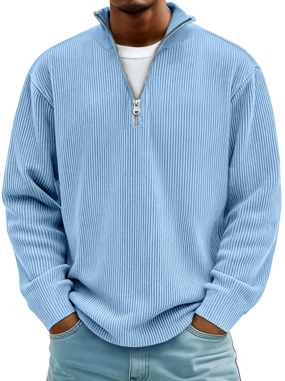 Delacroix Marc Ribbed Zip-Neck Jumper