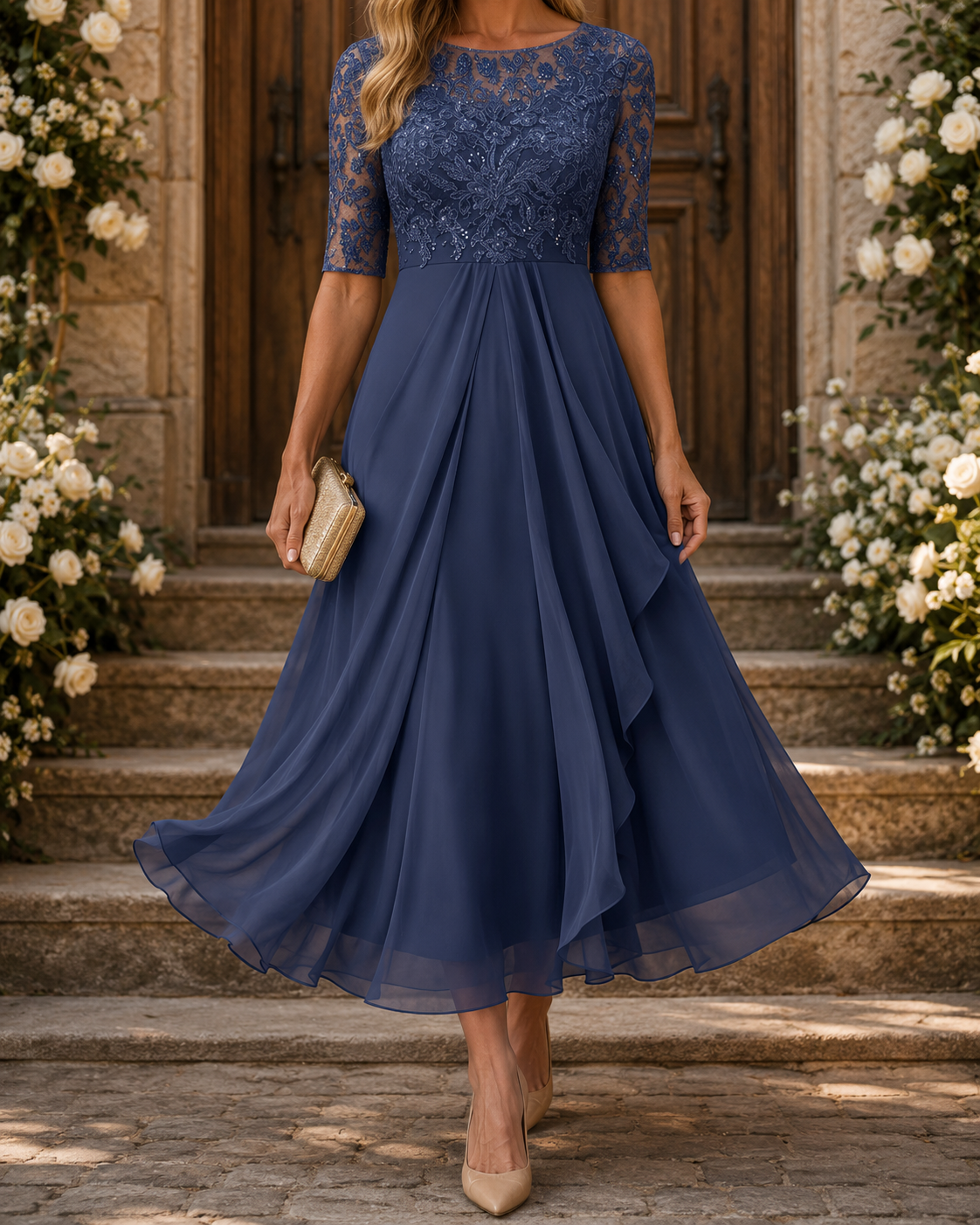 Rosa Lace Midi Dress