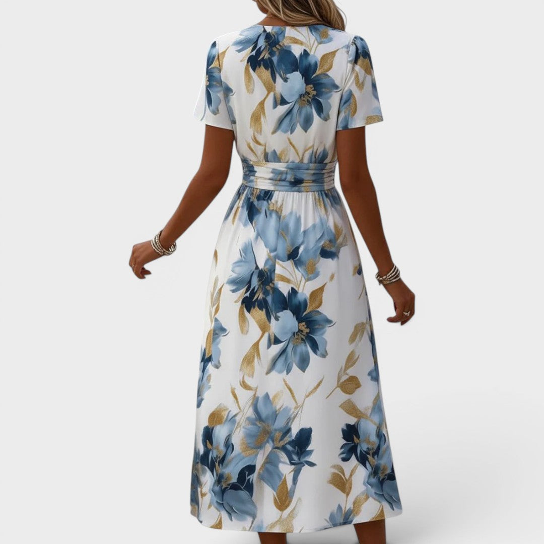 Elena Floral Wrap Midi Dress