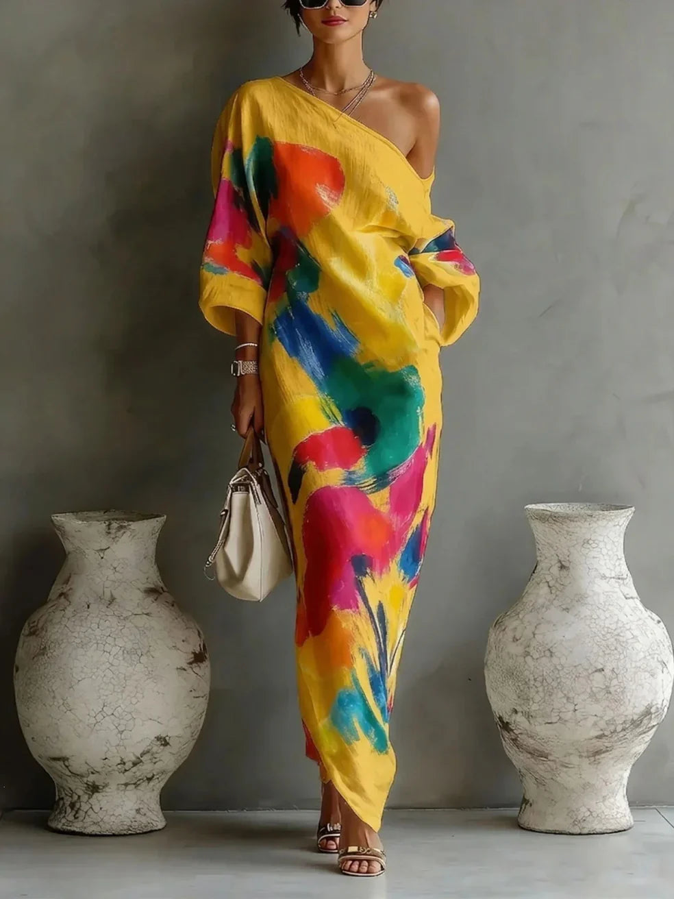 Davina Abstract Print Maxi Dress