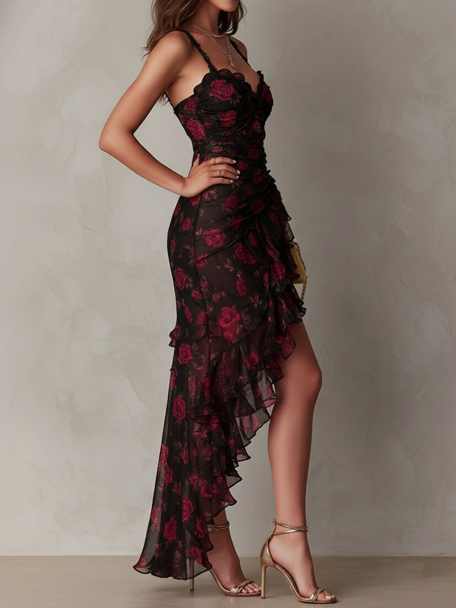 Lane Floral Ruched Hem Dress