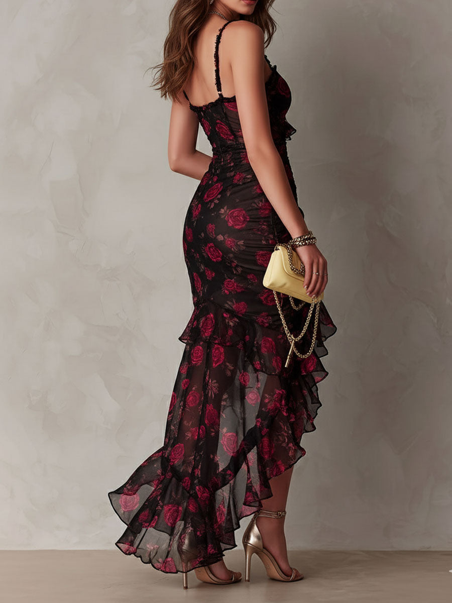 Lane Floral Ruched Hem Dress
