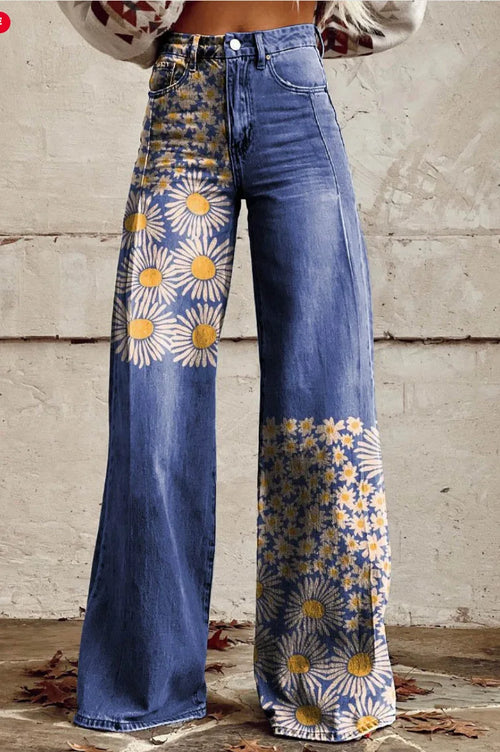Azly Elegant Casual Floral Pants