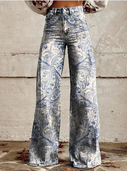 Azly Elegant Casual Floral Pants