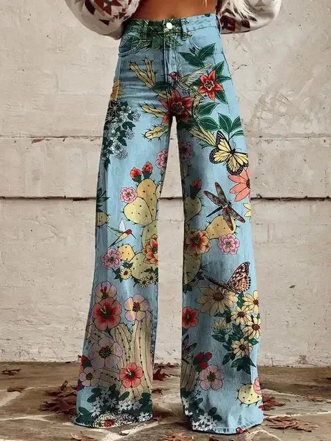 Azly Elegant Casual Floral Pants