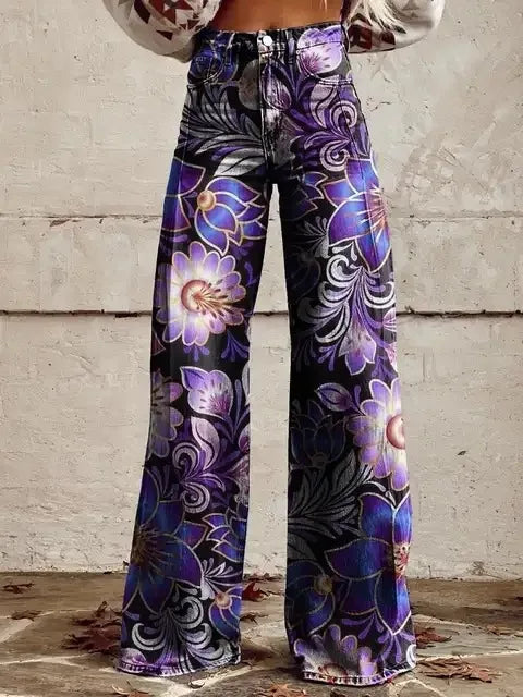 Azly Elegant Casual Floral Pants