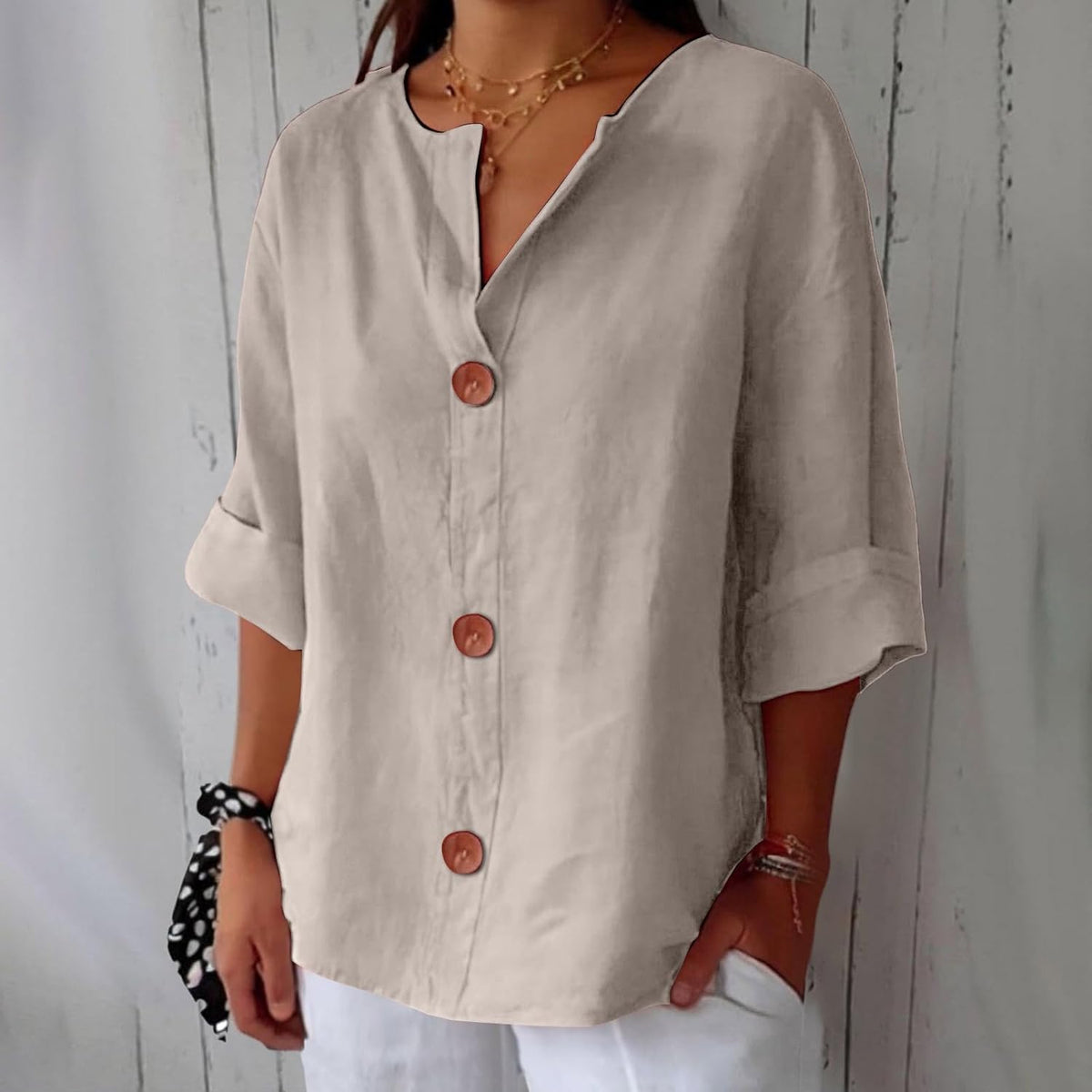 Clara Relaxed Linen Blouse