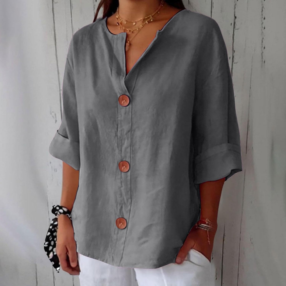 Clara Relaxed Linen Blouse