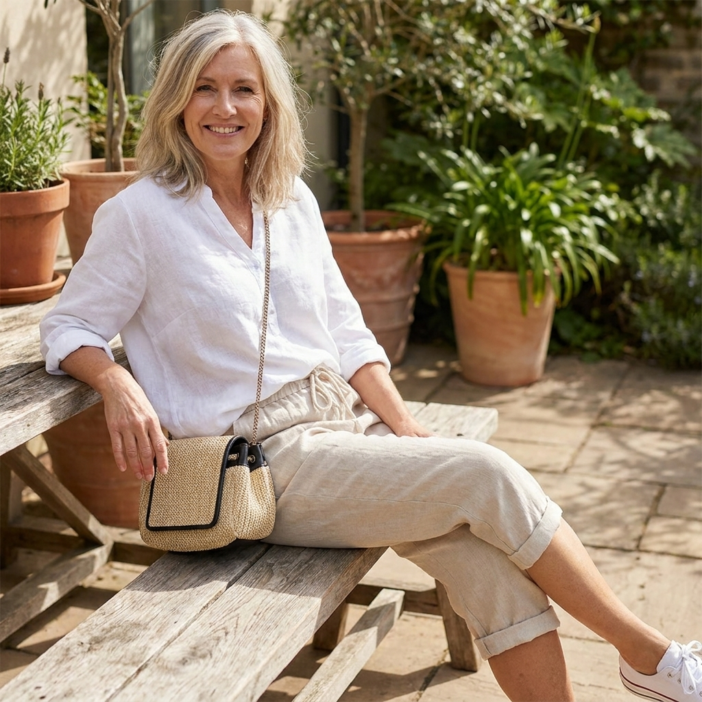 Laluna Women's Cotton Linen Shorts
