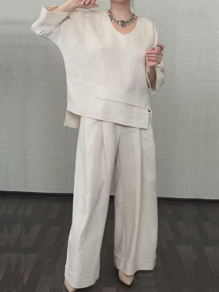 Renaya Relaxed Cotton-Linen Set