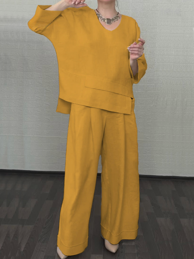 Renaya Relaxed Cotton-Linen Set