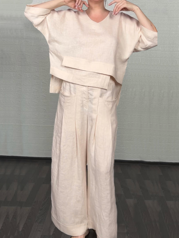 Renaya Relaxed Cotton-Linen Set