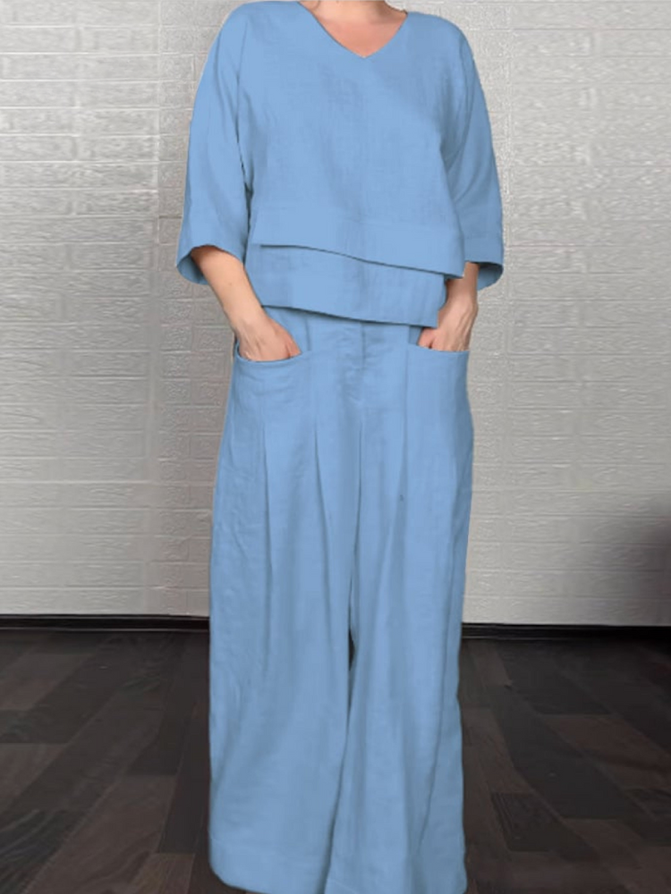 Renaya Relaxed Cotton-Linen Set