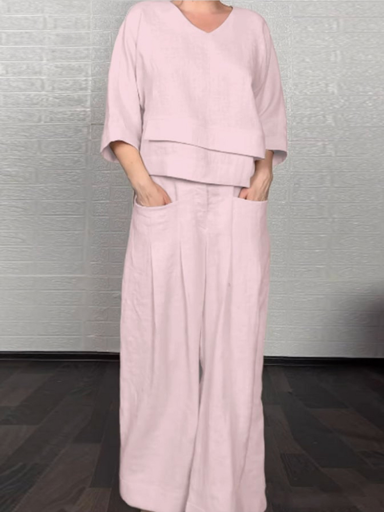 Renaya Relaxed Cotton-Linen Set