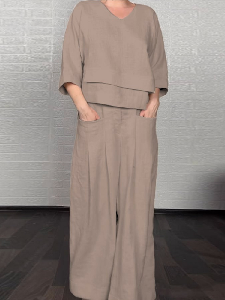 Renaya Relaxed Cotton-Linen Set