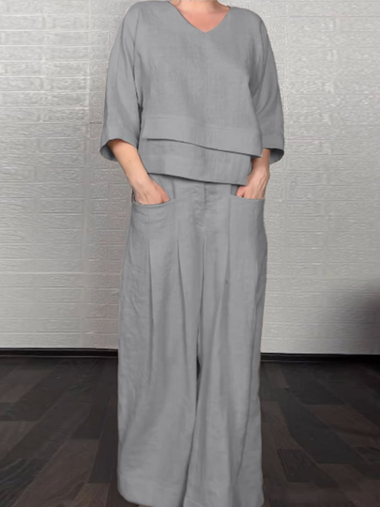 Renaya Relaxed Cotton-Linen Set