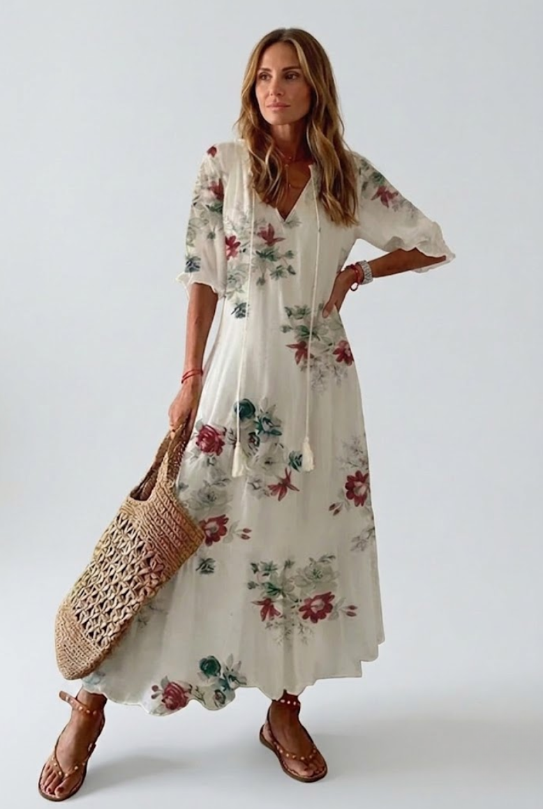 Élodie Velvet Floral Maxi Dress