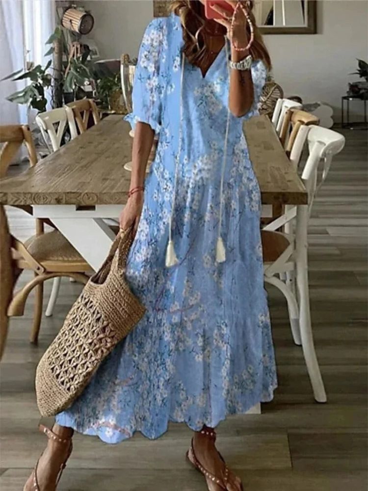 Élodie Velvet Floral Maxi Dress