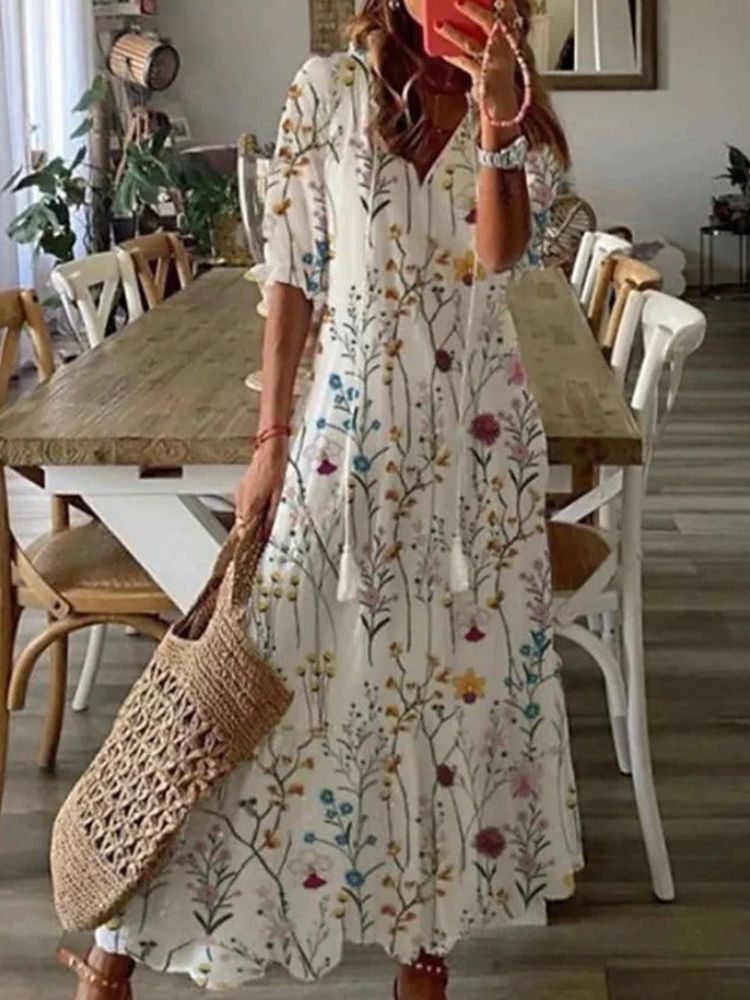 Élodie Velvet Floral Maxi Dress