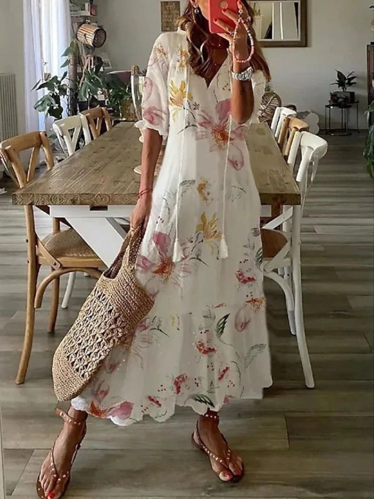 Élodie Velvet Floral Maxi Dress