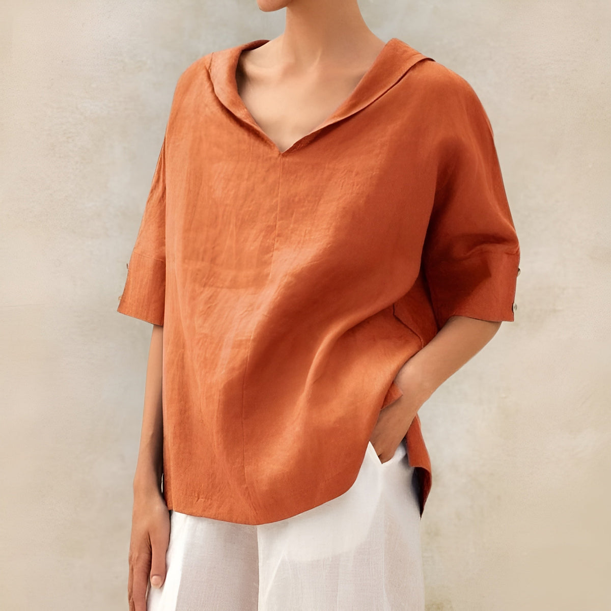 Lyndzi Light & Elegant Linen Blouse