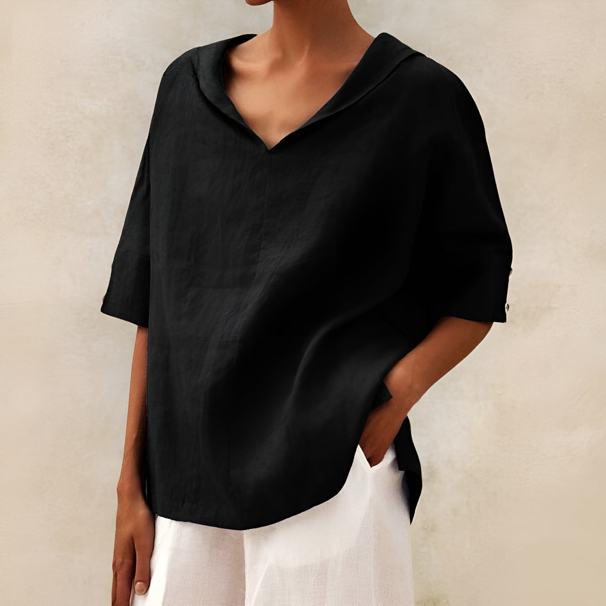 Lyndzi Light & Elegant Linen Blouse