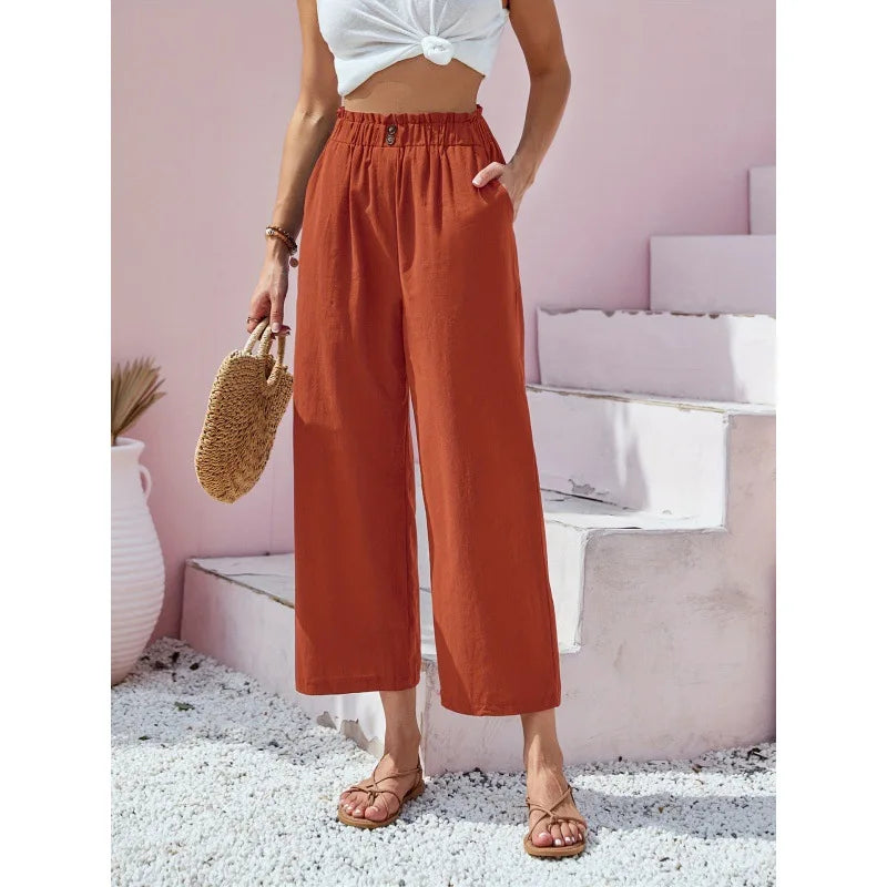 Soléa Linen-Cotton Summer Pants