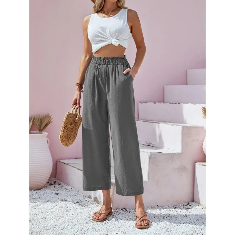 Soléa Linen-Cotton Summer Pants