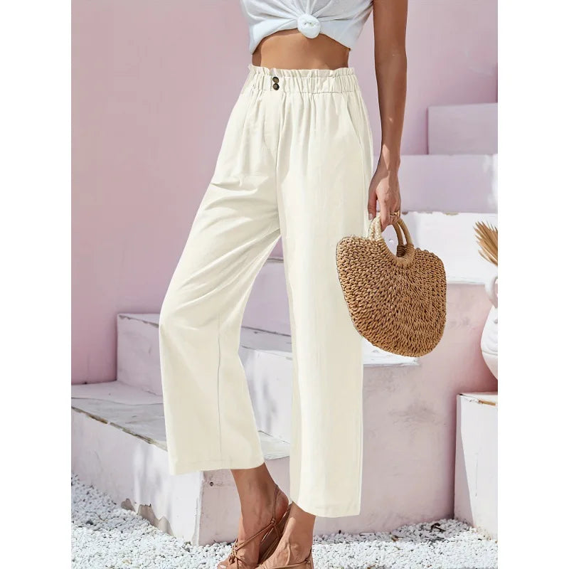 Soléa Linen-Cotton Summer Pants