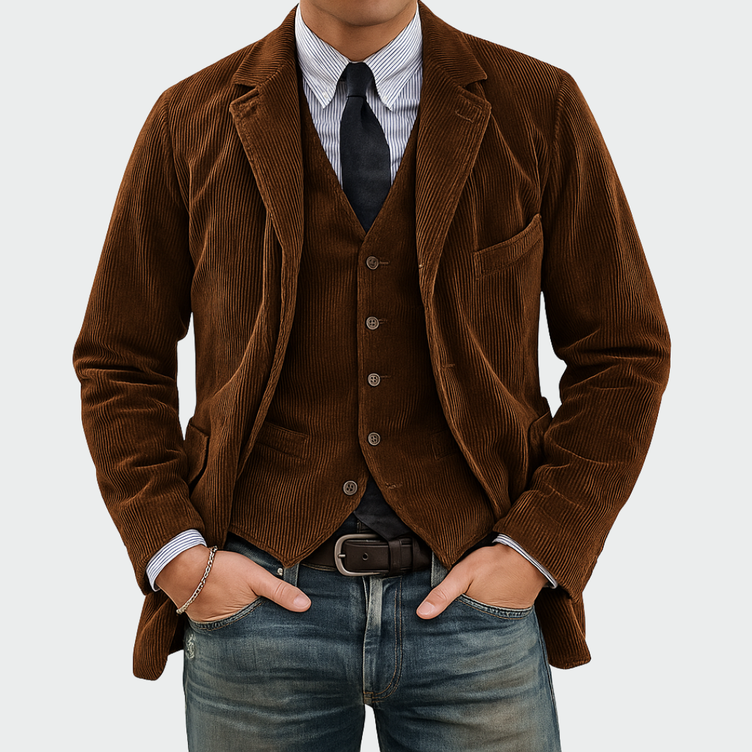 Danoir Paris Velvet Blazer & Waistcoat Set