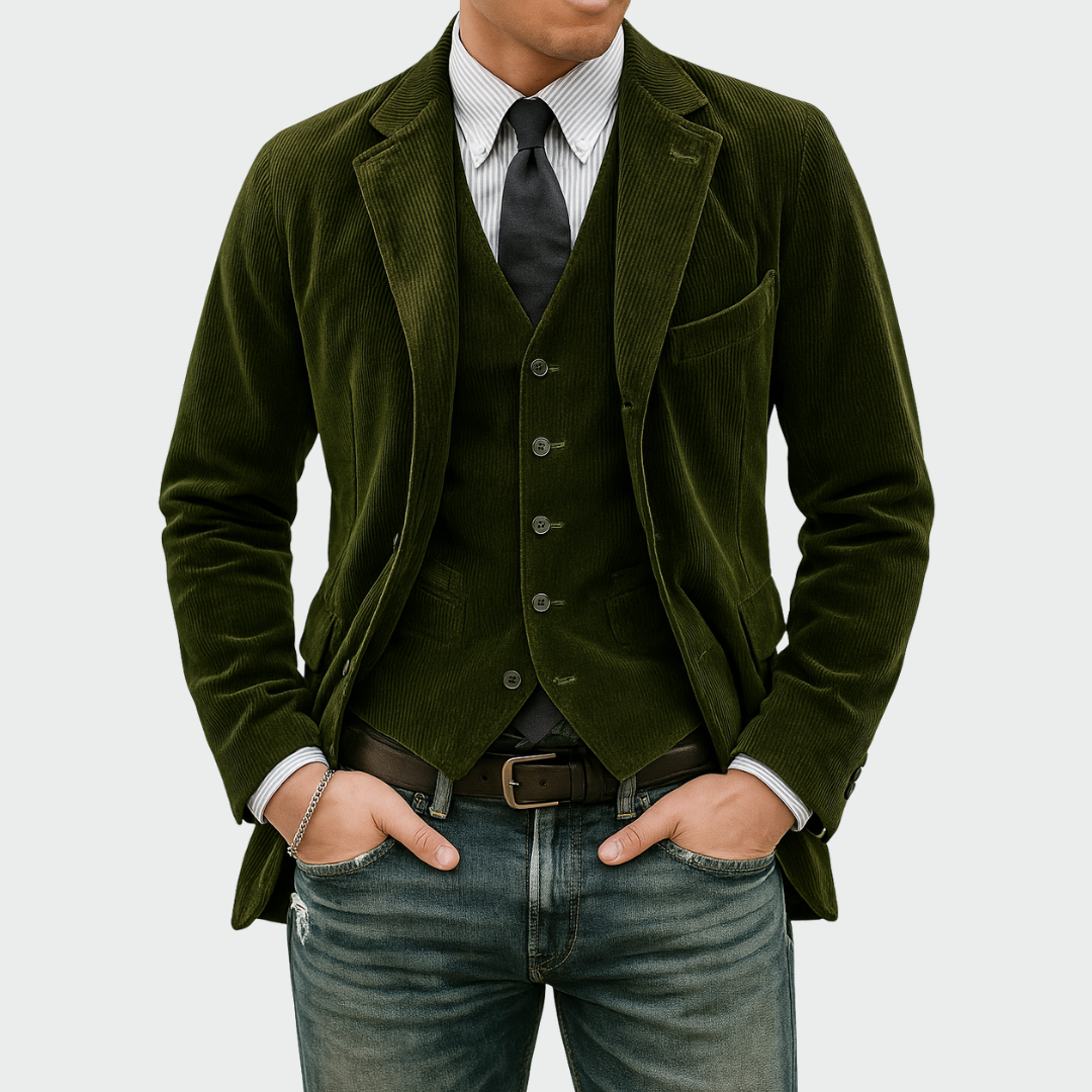 Danoir Paris Velvet Blazer & Waistcoat Set