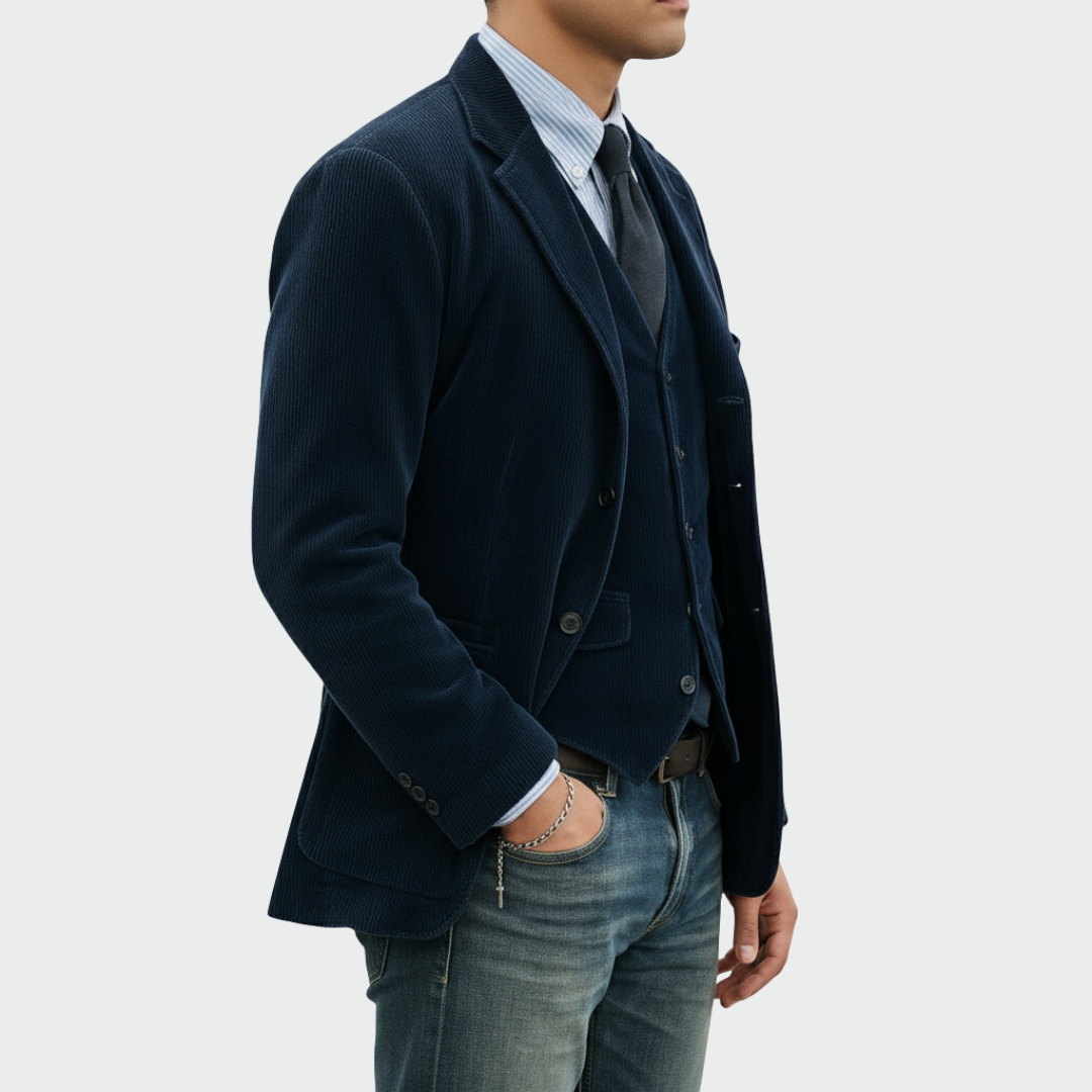 Danoir Paris Velvet Blazer & Waistcoat Set