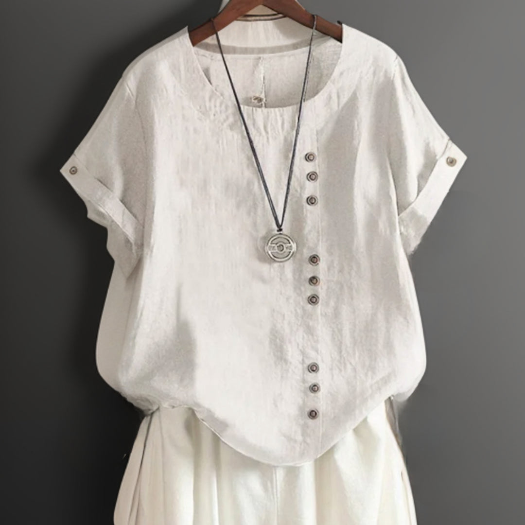 Isla Chic Button-Detail Tee